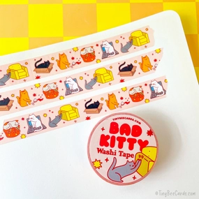 Bad Kitty Mischief Washi Tape neutral