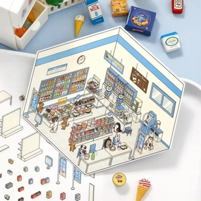 Bgm Diorama 2.5D Sticker - Convenience Store economical