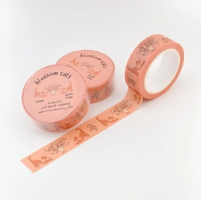 warm recycled Blossom Cats 15Mm Washi Tape