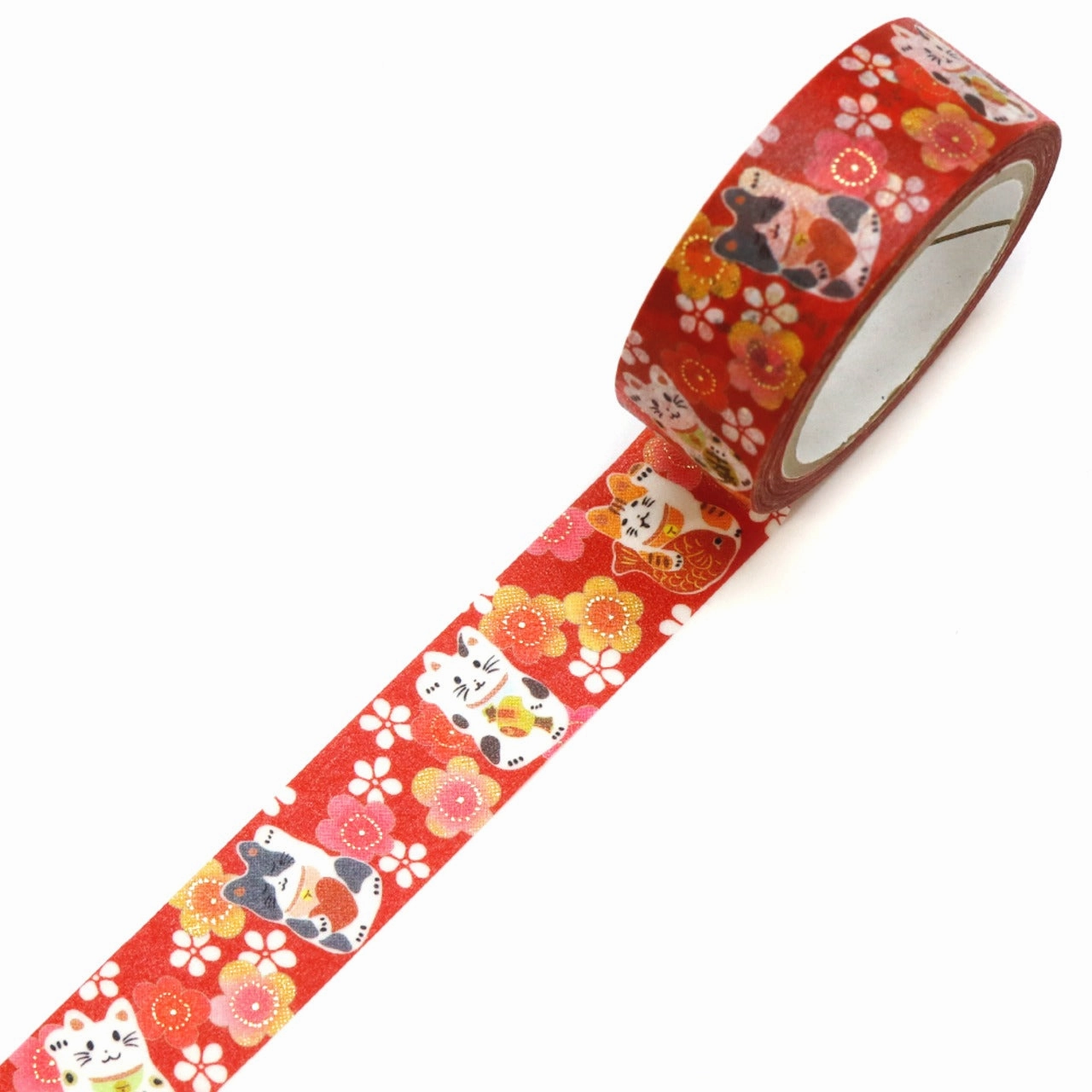Foil Washi Tape Kimono Beauty - Plum Beckoning Cat warm popular