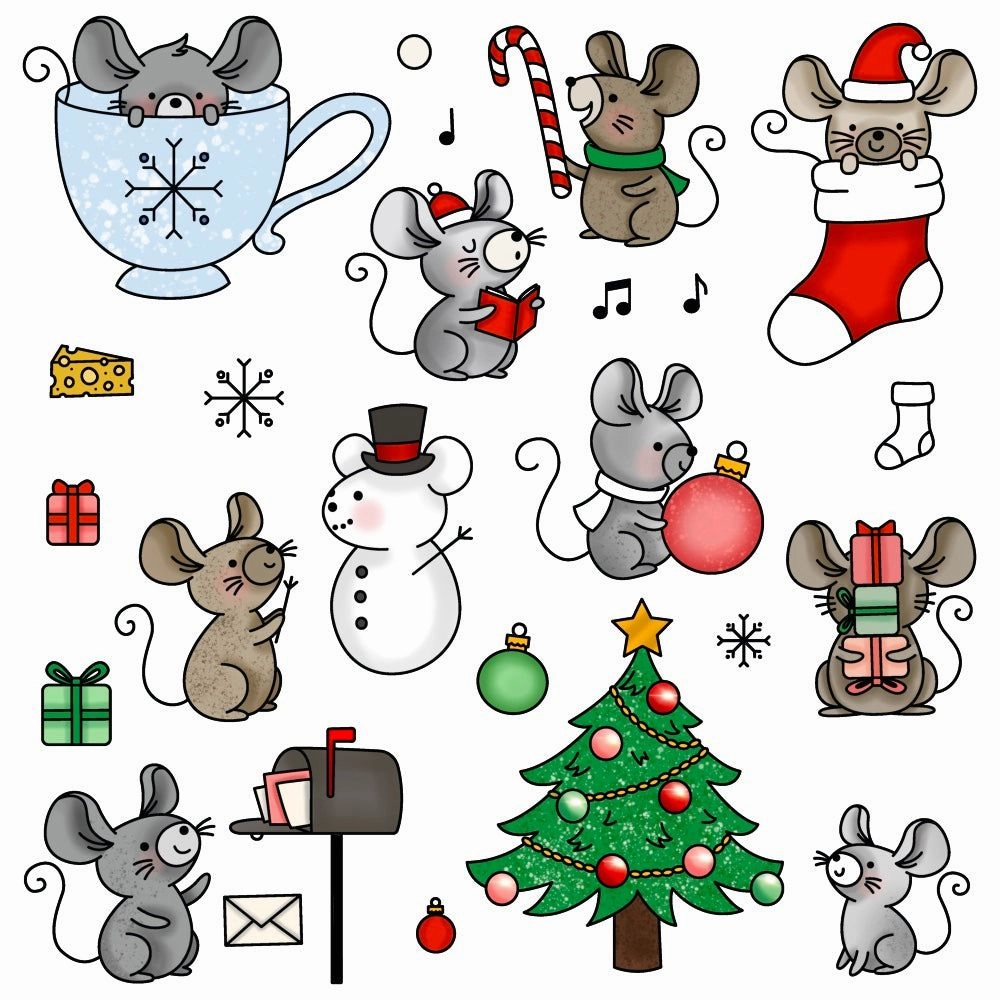 Merry Little Mice - 6X8 Stamp Set bulk