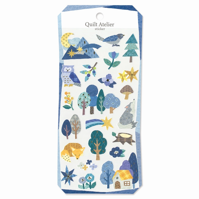 earthy cool Quilt Atelier Sticker Sheet - Starry Forest