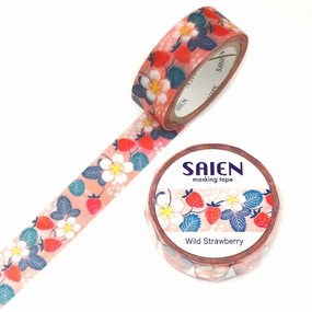 Saien Washi Tape - Wild Strawberry loose vivid