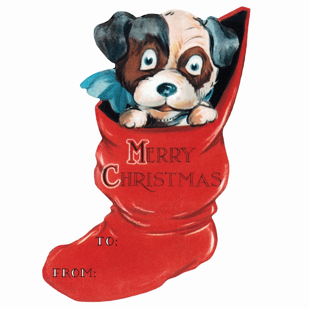 Vintage Christmas Holiday Sticker Box minimalist