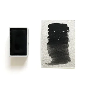 flat Shungite Black Pbk6 - Artist Grade Handmade Honey Based Watercolor Paint Full Pan 3.2Ml