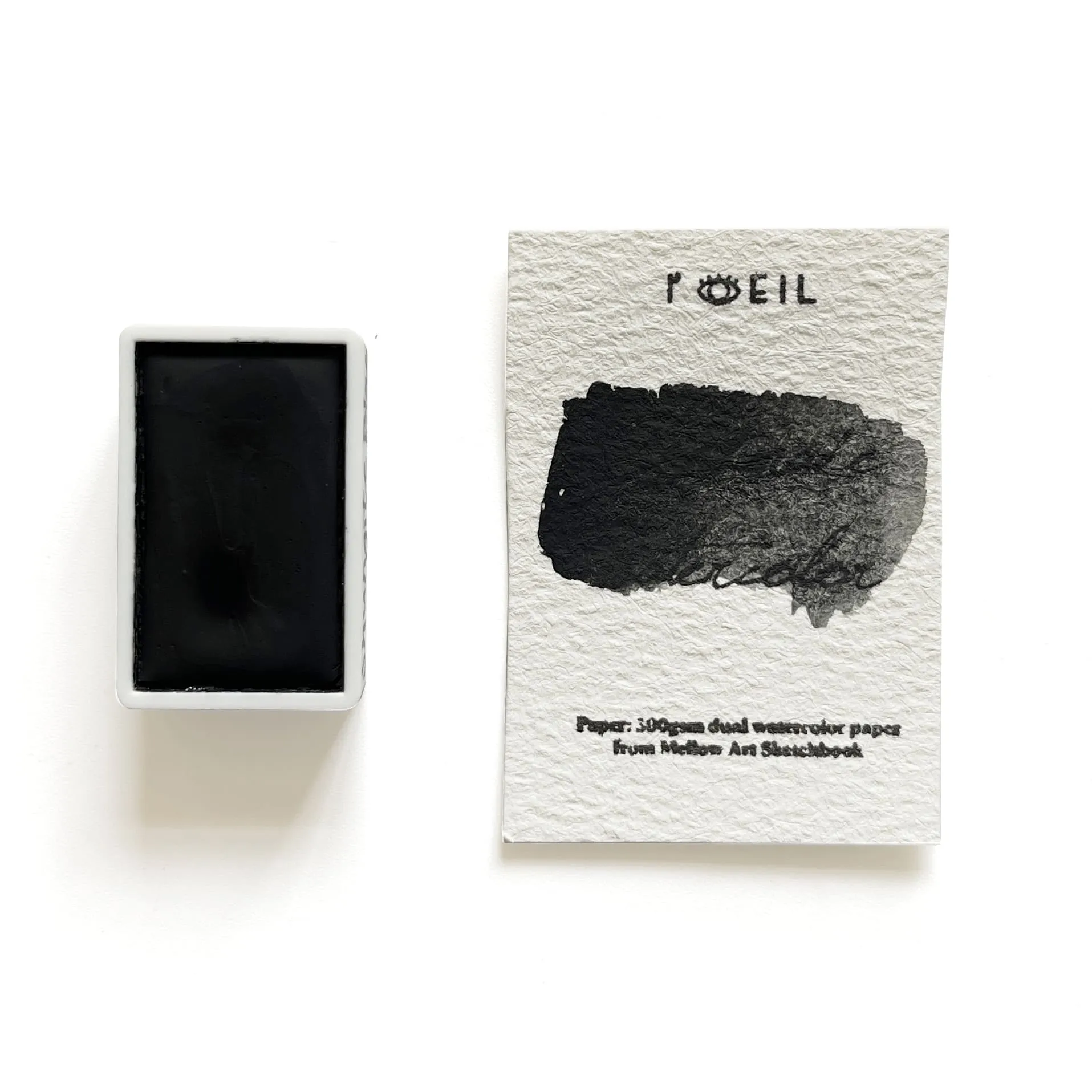 refined Shungite Black Pbk6 - Artist Grade Handmade Honey Based Watercolor Paint Full Pan 3.2Ml