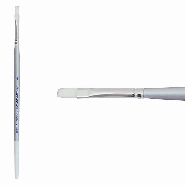 Silverwhite? Short Handle Foundation Watercolor Bright Brush Size 4 springloaded