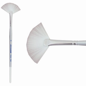 daily Silverwhite? Short Handle Foundation Watercolor Fan Brush Size 4