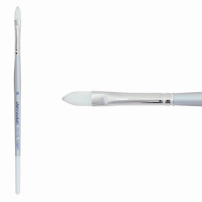 flexible Silverwhite? Short Handle Foundation Watercolor Filbert Brush Size 8