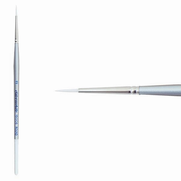 Silverwhite? Short Handle Foundation Watercolor Round Brush #2 Silverbrush plastic maxi