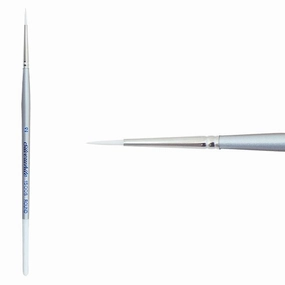 Silverwhite? Short Handle Foundation Watercolor Round Brush #2 Silverbrush plastic maxi