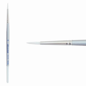 resin collectible Silverwhite? Short Handle Foundation Watercolor Round Brush #4 Silverbrush