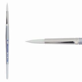 Silverwhite? Short Handle Foundation Watercolor Round Brush #8 Silverbrush top sleek