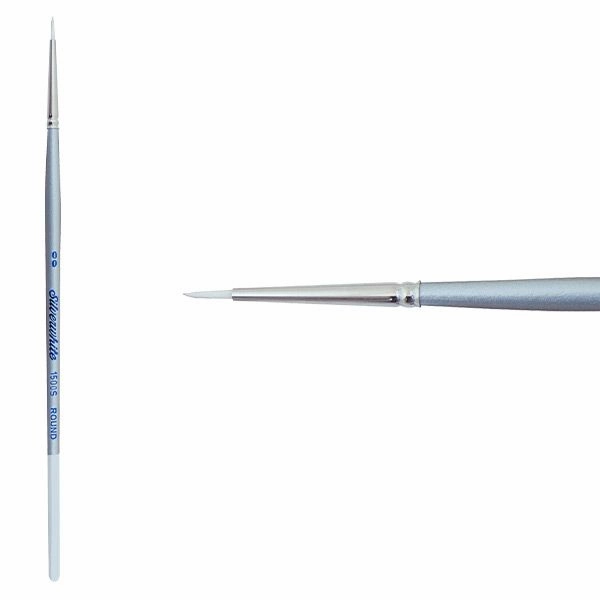 Silverwhite? Short Handle Foundation Watercolor Round Brush Size 2/0 sealed