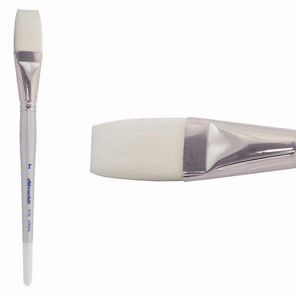 nonslip Silverwhite? Short Handle Foundation Watercolor Stroke Size 1"