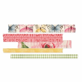 pastel Simple Vintage Spring Garden Washi Tape 5/Pkg