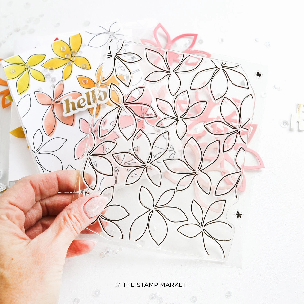 Simply Petals Background Stamp large antislip
