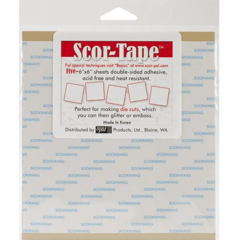 Scor-Tape 6X6 Sheets - 5 Pack kit refillable