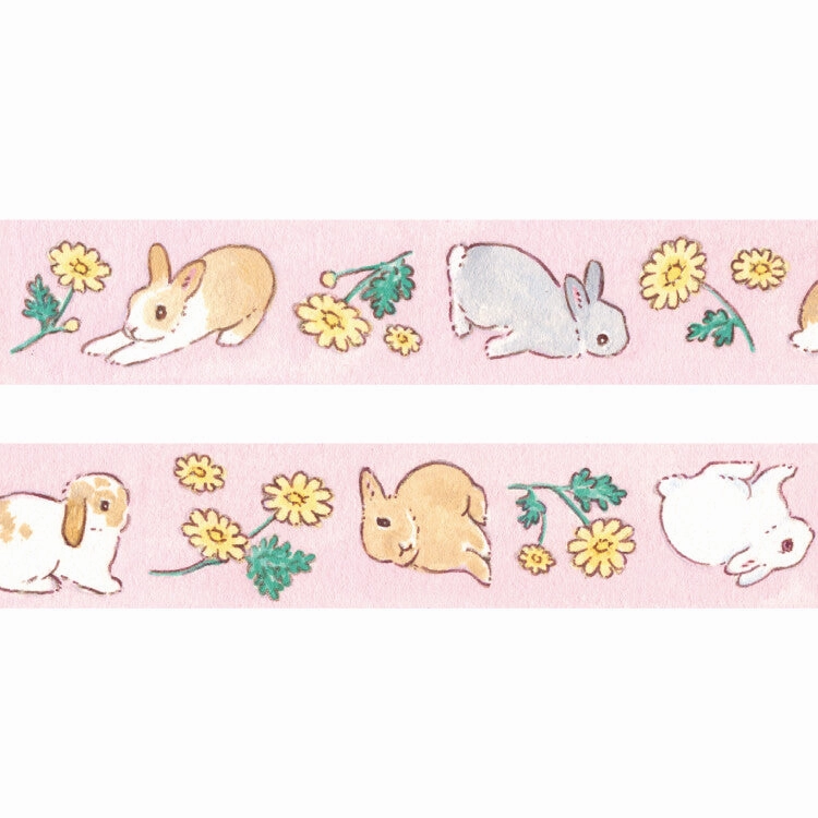 Bunny & Chrysanthemum Garland Washi Tape tiny