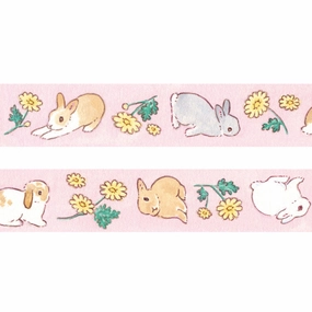 Bunny & Chrysanthemum Garland Washi Tape tiny