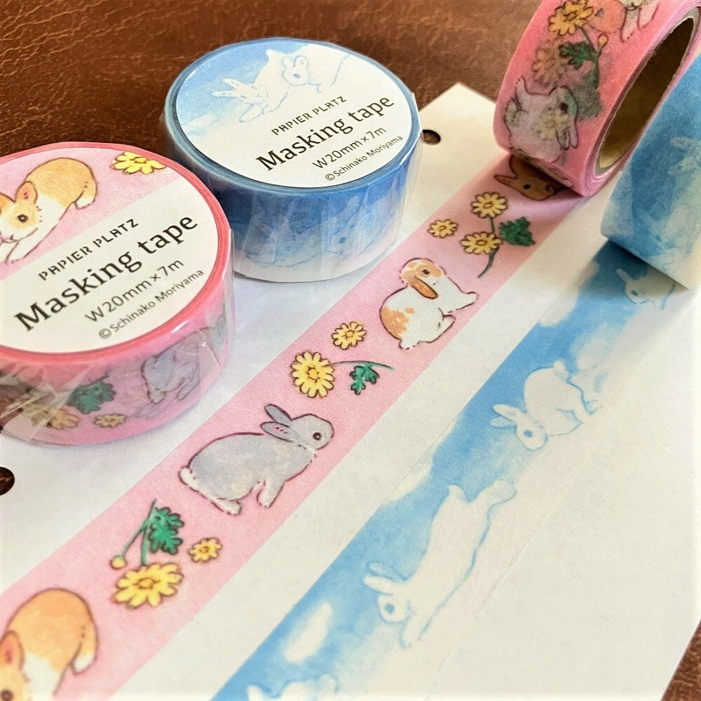 Bunny & Chrysanthemum Garland Washi Tape original pastel