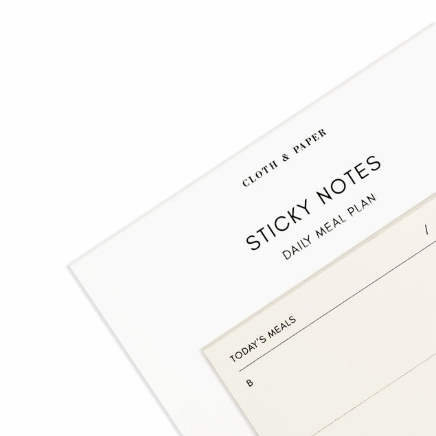 limited Daily Meal Plan Sticky Notes