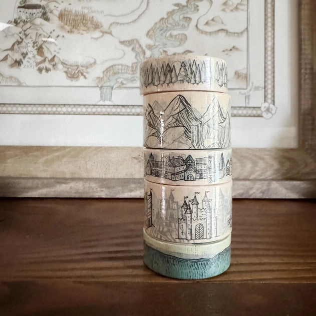 Fantasy Map Forest Washi Tape steel refillable