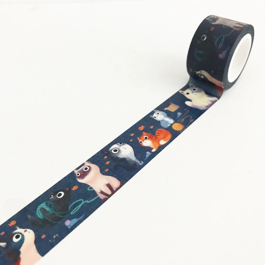 Meows In The Dark Blue Washi Tape multipurpose ergonomic