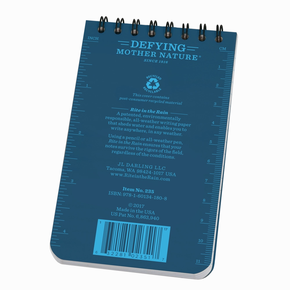 loose modern Rite In The Rain Spiral Notebook- Arctic Blue- 3X5