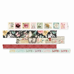 cool Simple Vintage Love Story Washi Tape 5/Pkg