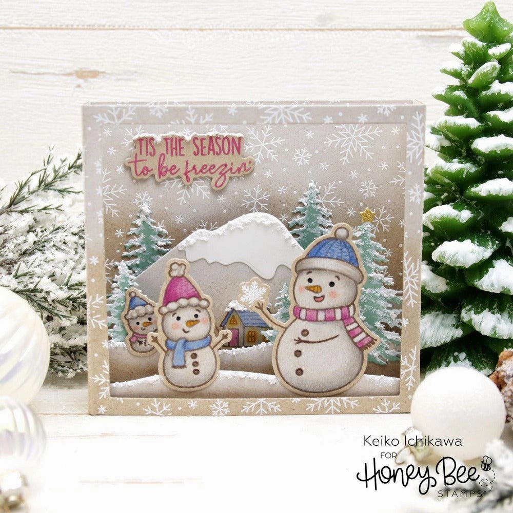 pack square Snow Family Like Ours - 6X8 Stamp Set