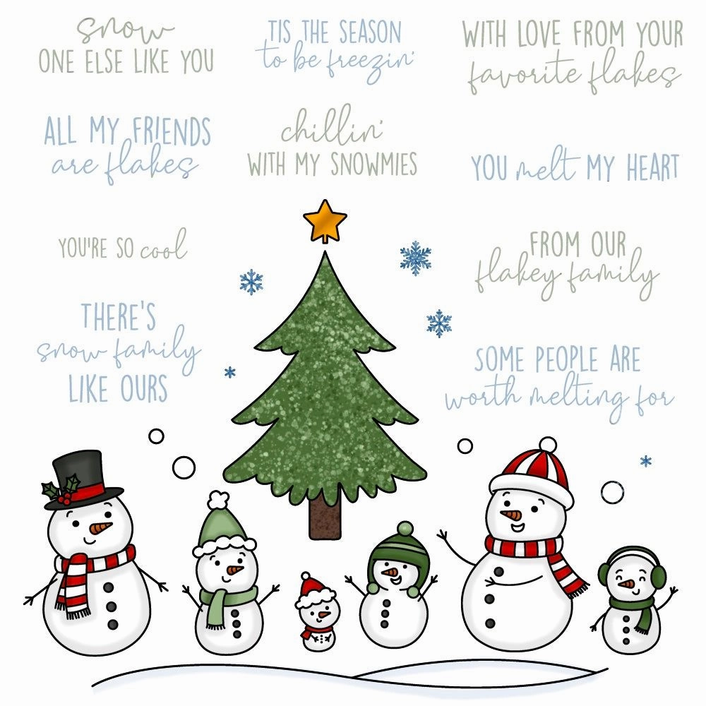 retractable Snow Family Like Ours - 6X8 Stamp Set