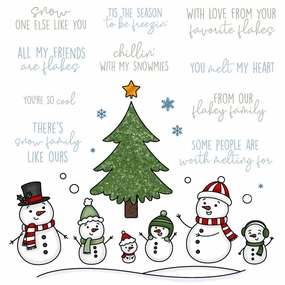 retractable Snow Family Like Ours - 6X8 Stamp Set