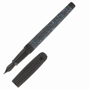 St Dupont Line D Carbon Collection Glacial Cave Fountain Pen antislip