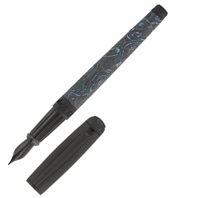 St Dupont Line D Carbon Collection Glacial Cave Fountain Pen antislip