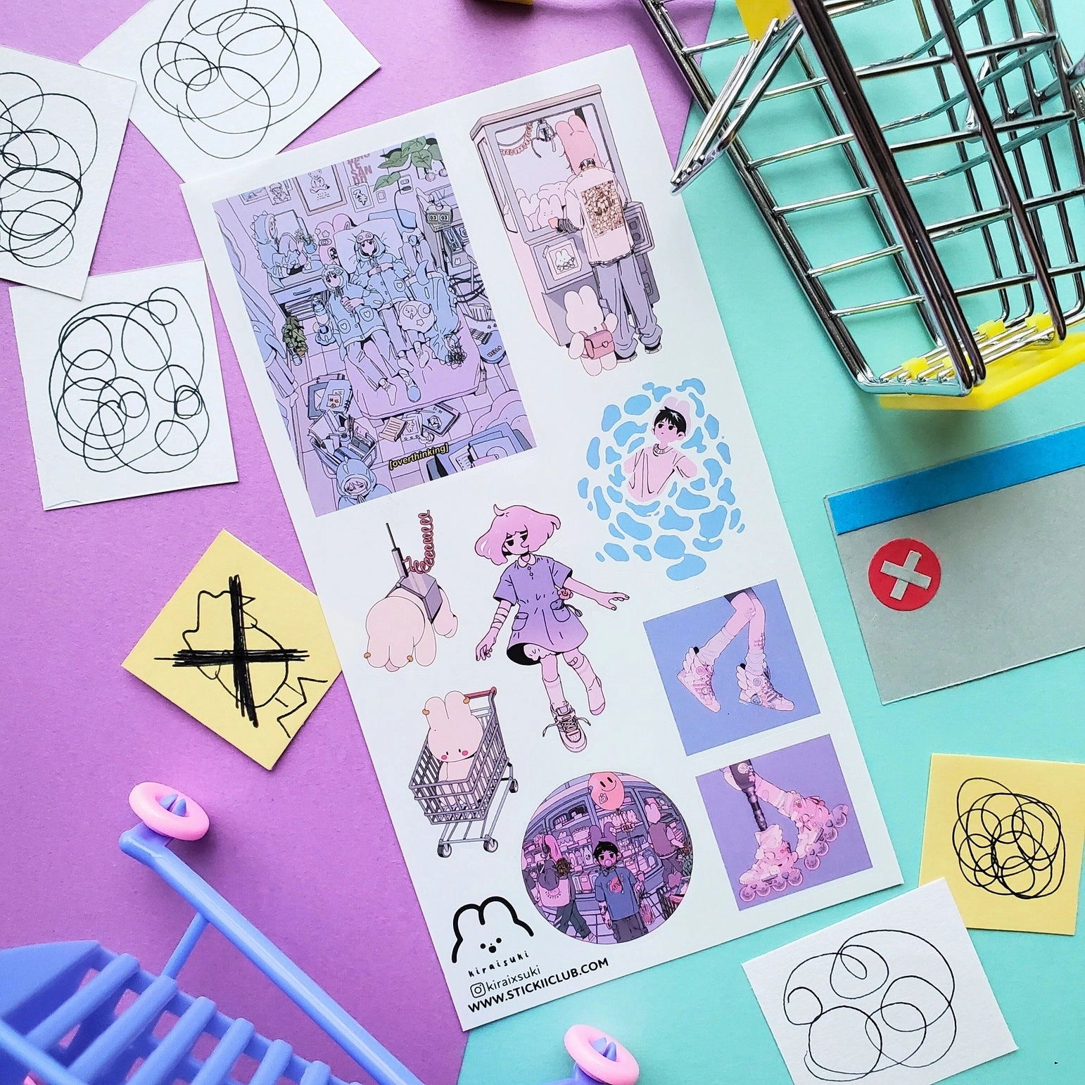 bundle Stickii Dreamy Pastel World Sticker Sheet