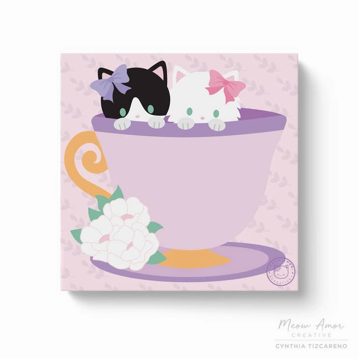 quickdry exclusive Tea Party Cats Sticky Notes