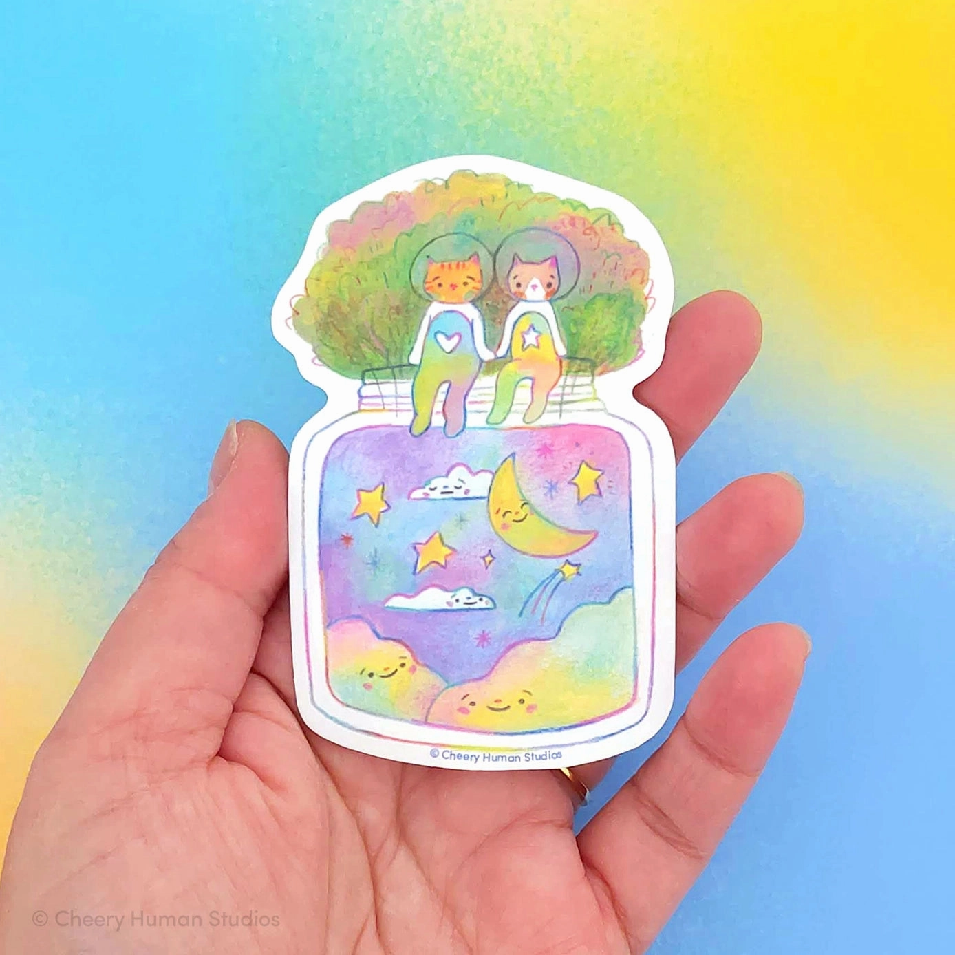 Tiny Worlds   Cats: Space Vinyl Sticker antislip