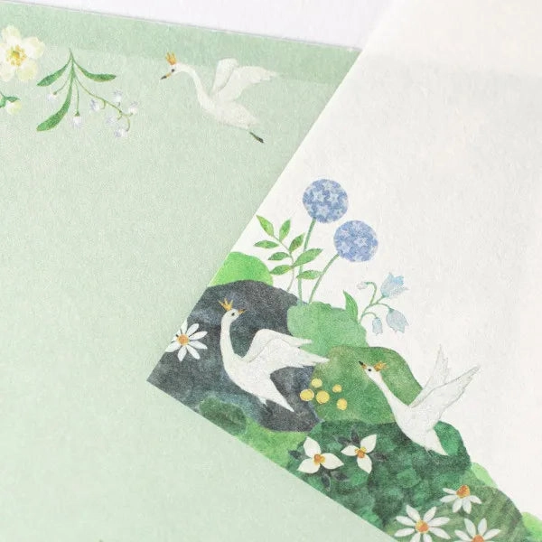 Six Swans Fable Memo Pad linen