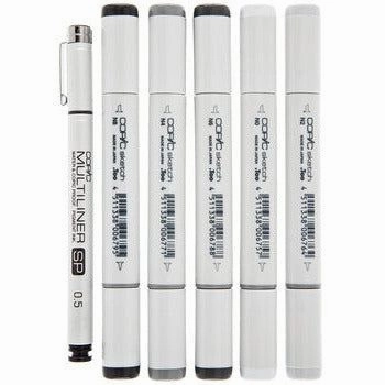 Sketch By Copic - Grays  - 6Pkg slim