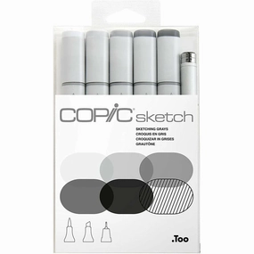 springloaded superior Sketch By Copic - Grays  - 6Pkg
