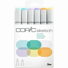 exclusive Sketch By Copic - Pale Pastels  - 6Pkg