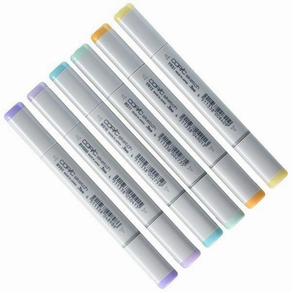 Sketch By Copic - Pale Pastels  - 6Pkg rubber bamboo