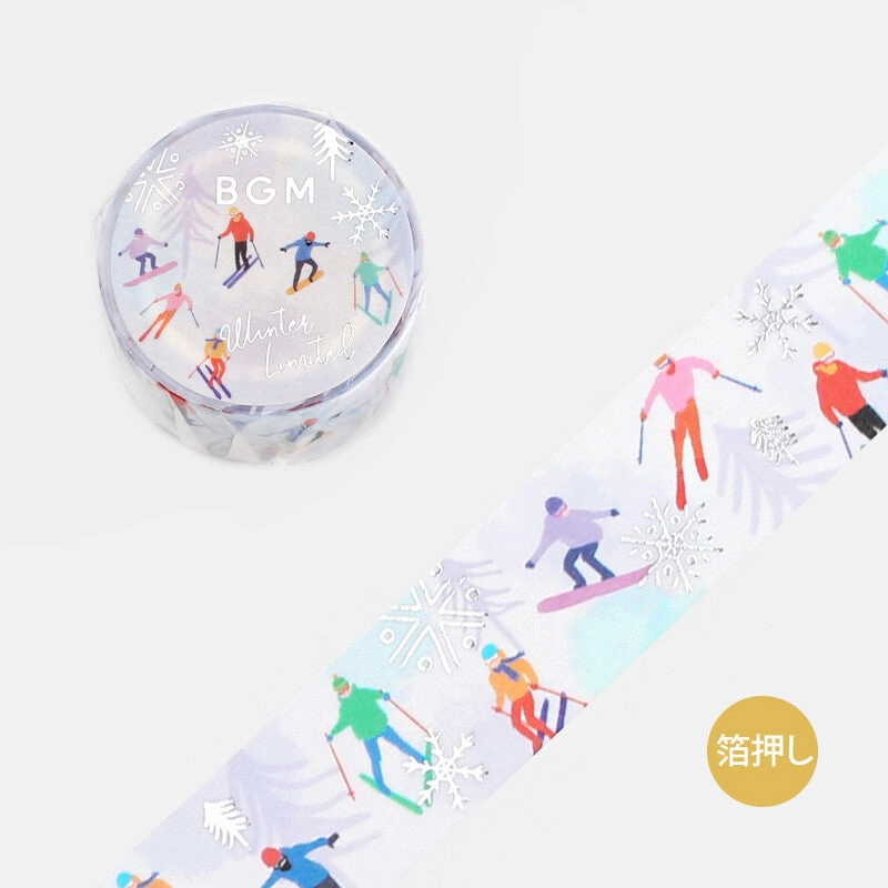 waterproof bronze Skiing Washi Tape