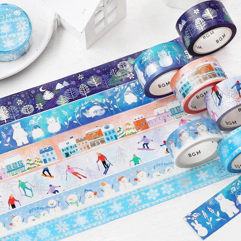 matte resilient Skiing Washi Tape