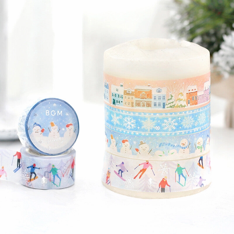 Skiing Washi Tape steel