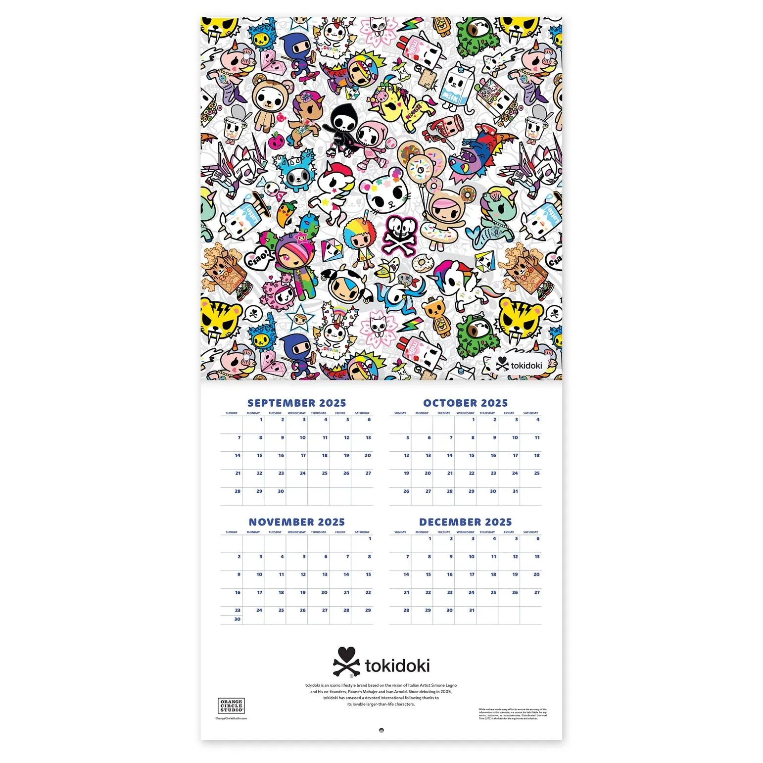 handy deluxe 2026 Tokidoki Calendar 12" X 12" Calendar