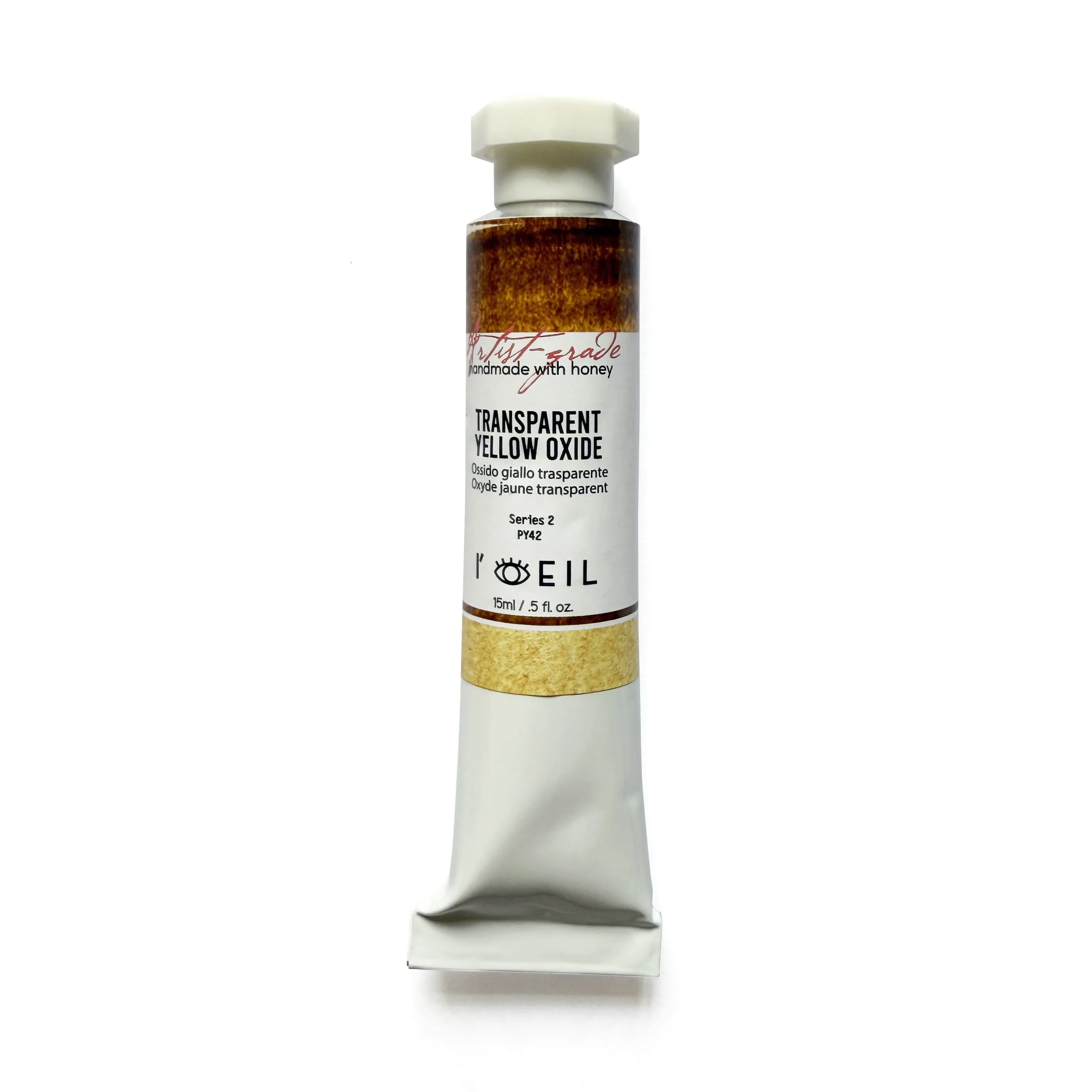 Transparent Yellow Oxide Py42 - Artist Grade Handmade Honey Based Watercolor Tube 15Ml refined durable