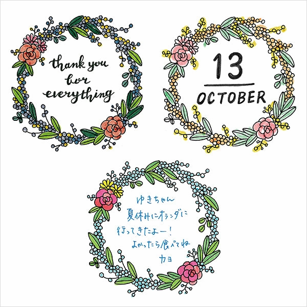 Midori Pre-Inked Stamp-Wreath bright