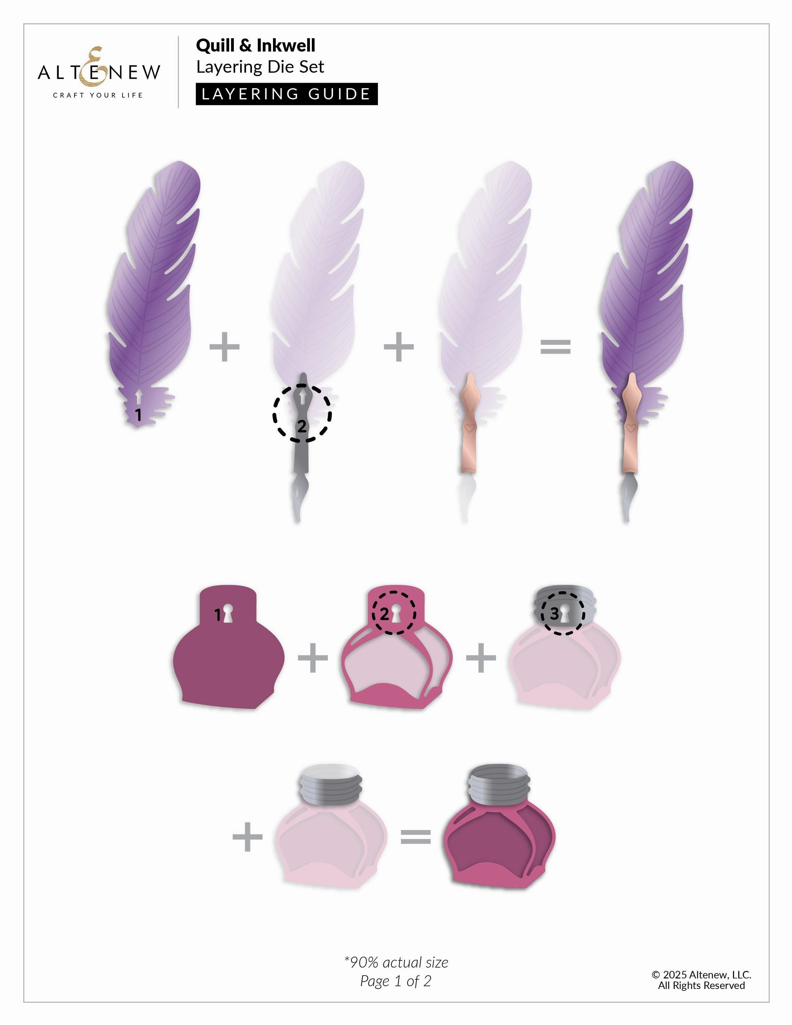 collapsible Quill & Inkwell Layering Die Set